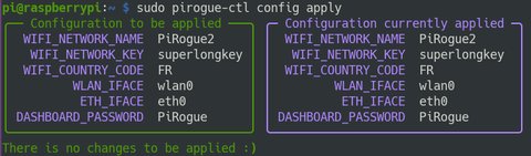 Command managing PiRogue configuration