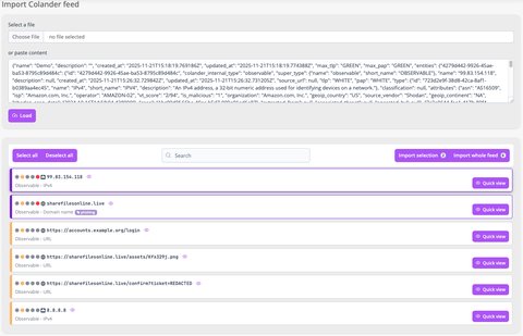 Import a Colander feed